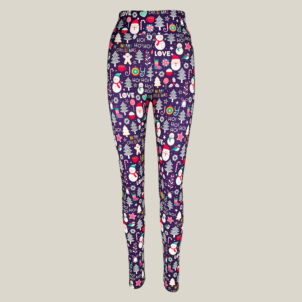 Ho Ho Holiday Plum Leggings Yoga Leggings Xmas Themed Gifts For Yogis