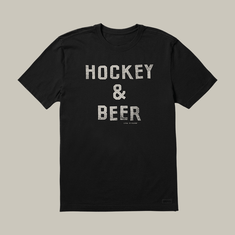 Hockey & Beer Life Is Good T-Shirt Funny Saying Clothes Hockey Lover Gift For Friends