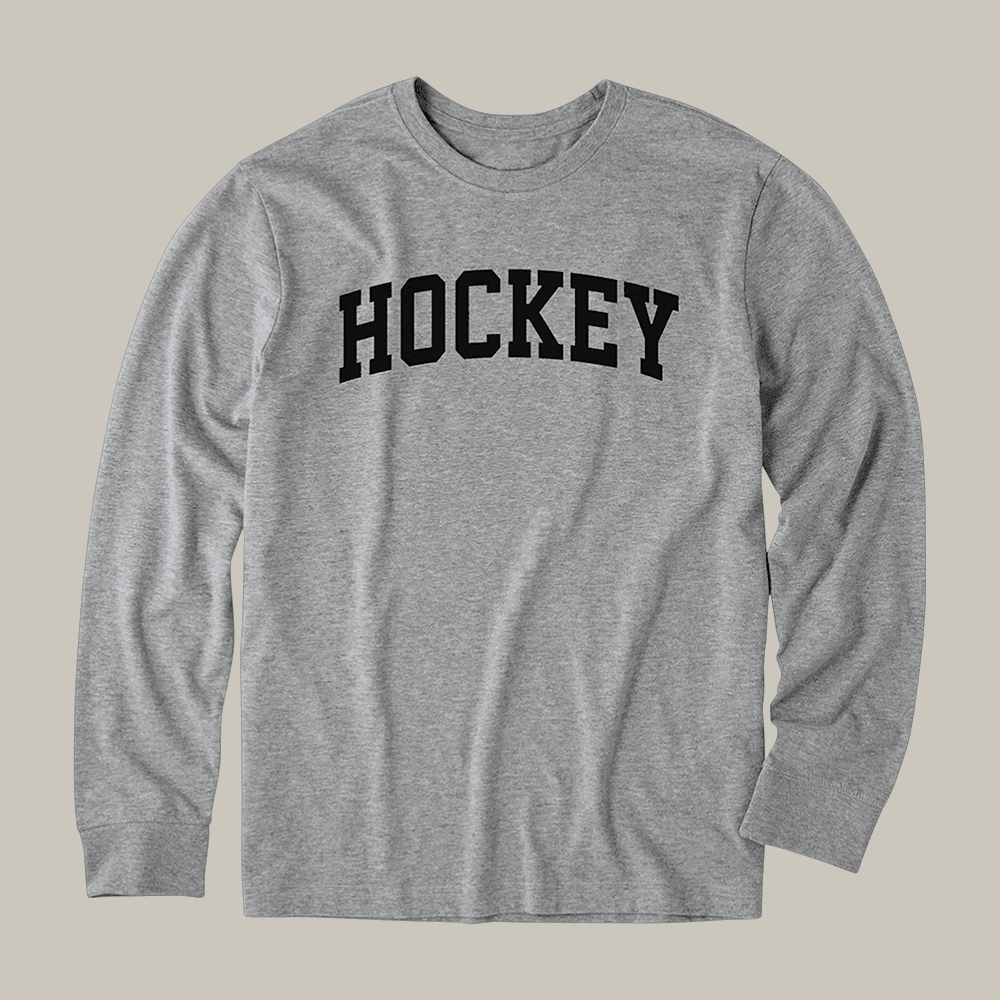 Hockey Arch Long Sleeve Shirt Hockey Graphic Life Is Good Apparel Unique Gift Ideas