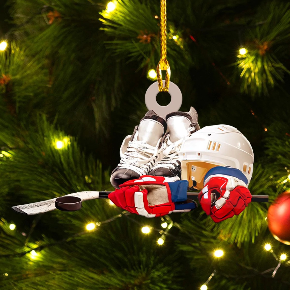 Hockey Christmas Ornament Hockey Player Ornament Decorating For Christmas 2024
