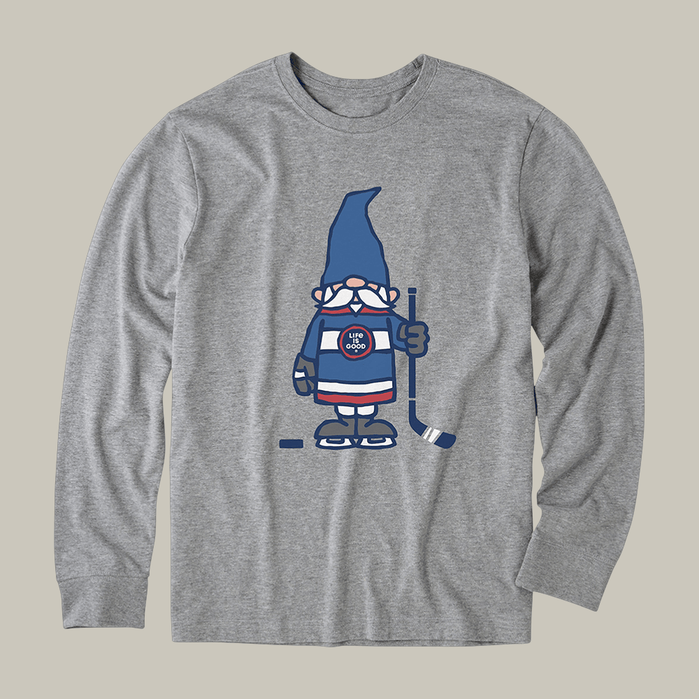 Hockey Gnome Long Sleeve Shirt Life Is Good Merch Gnome Lover Gift For Hockey Fan