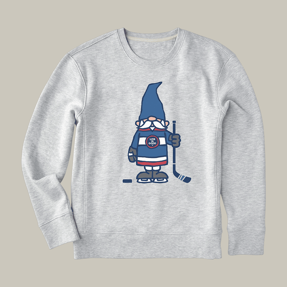 Hockey Gnome Simply True Fleece Sweatshirt Life Is Good Apparel Gift Idea