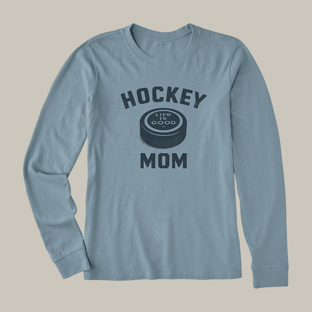 Hockey Mom Big Puck Long Sleeve Shirt Life Is Good Apparel Good Gift For Hockey Mom