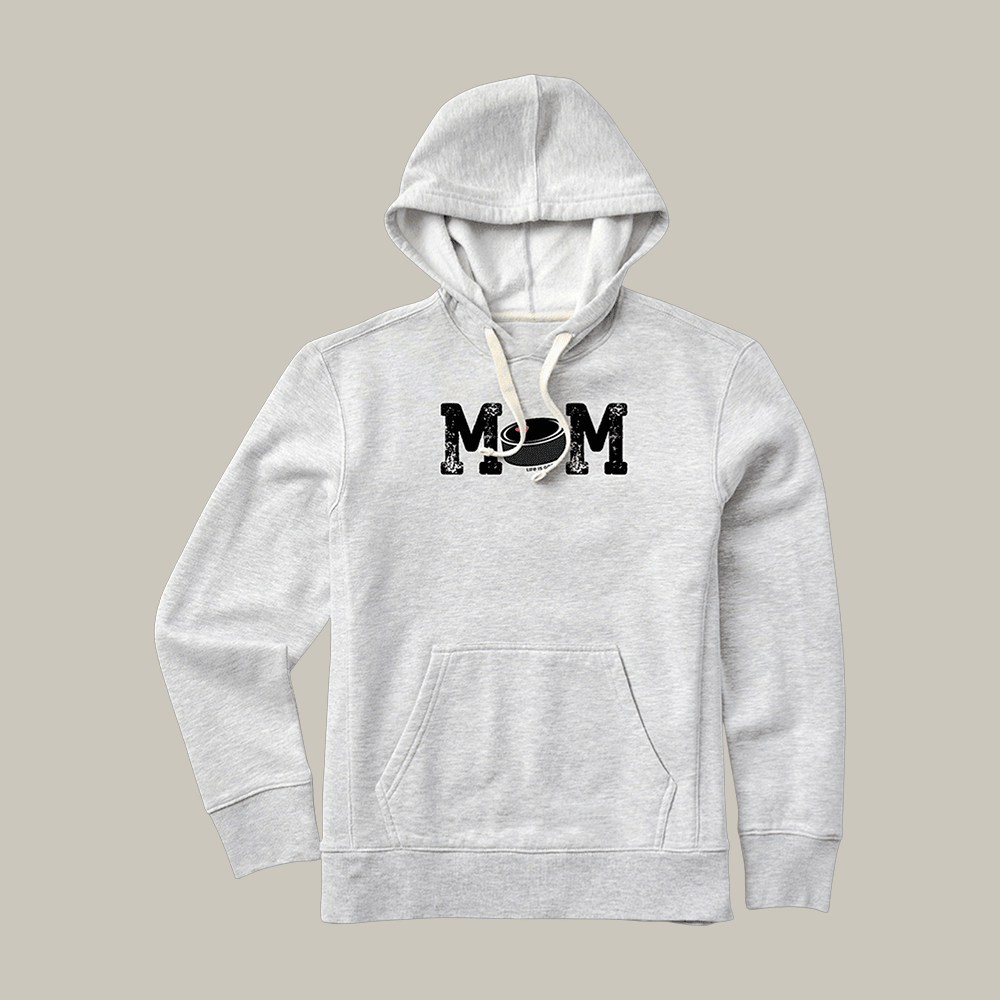 Hockey Puck Mom Simply True Fleece Hoodie Life Is Good Merch Hockey Fan Gift For Mother