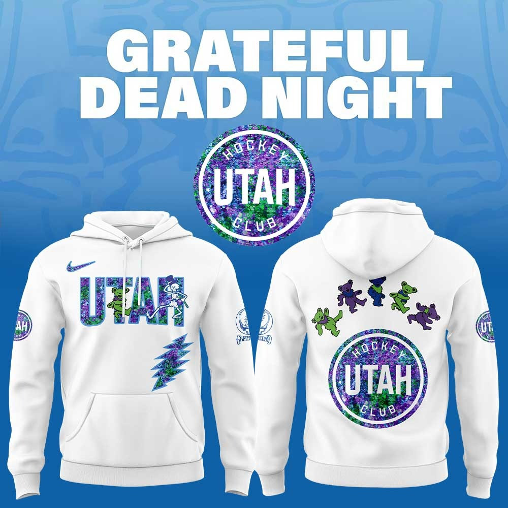 Hockey Utah Club Grateful Dead Night Hoodie Utah Mammoth Fan Merch Hockey Lovers Gifts