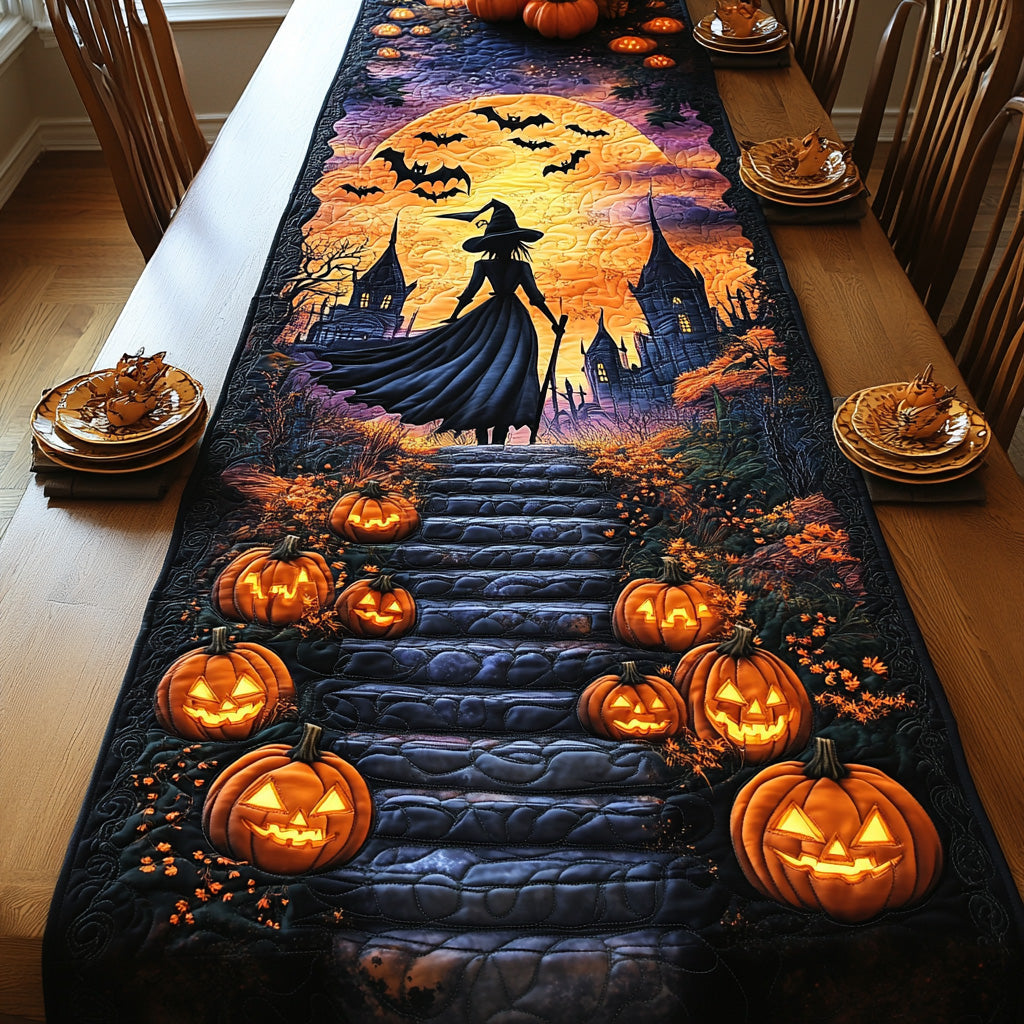Hocus Haven Quilted Table Runner Spooky Runners Cute Halloween Table Decorations