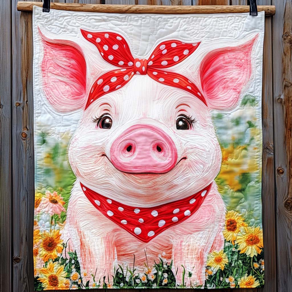 Hog Heaven Quilted Blanket Cute Christmas Blankets