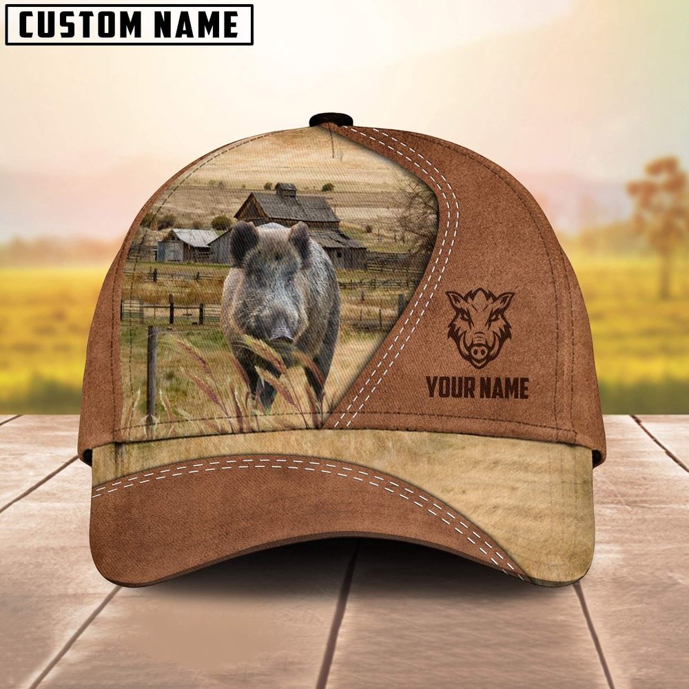 Hogs Customized Name Brown Cap Farm Cap Farmer Baseball Cap Gift For Farmer