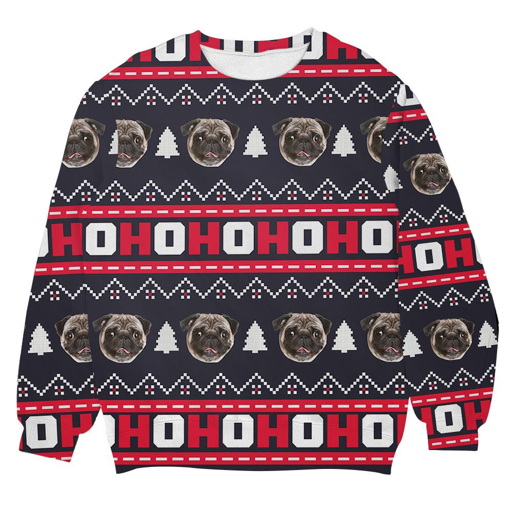 Hohoho Custom Funny Face Personalizedwitch Personalized Christmas Sweater