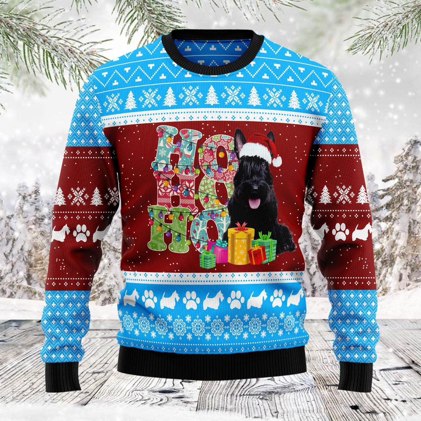 HoHoHo Scottish Terrier  Ugly Christmas Sweater