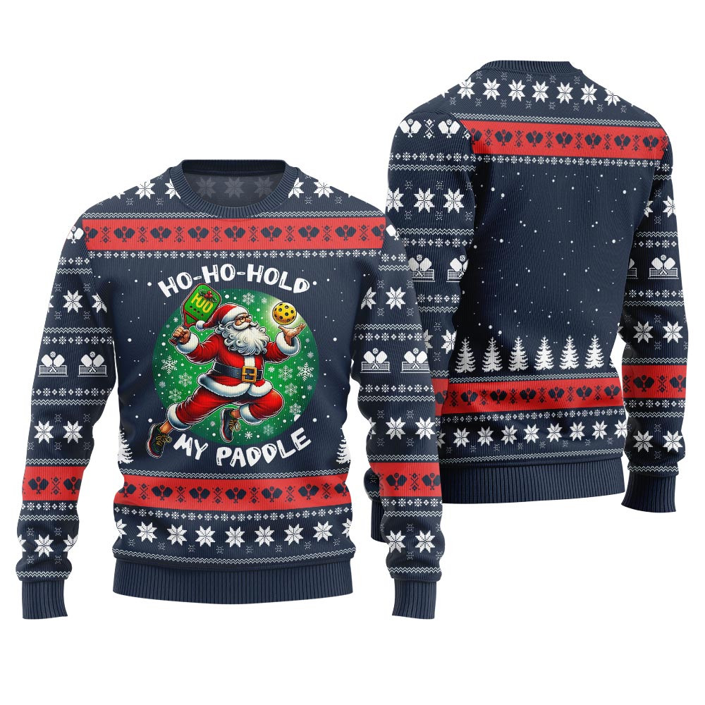 Hohohold My Paddle Funny Pickleball Ugly Sweater Lovely Christmas Sweater Gift for Mom or Grandma