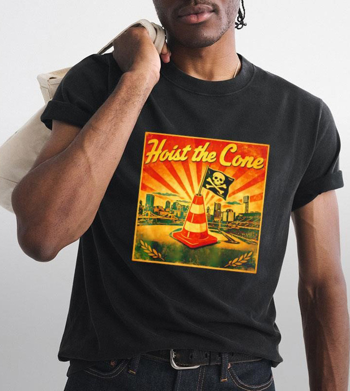 Hoist The Cone T-Shirt Iconic Pittsburgh Baseball Victory Clothing Presents Ideas