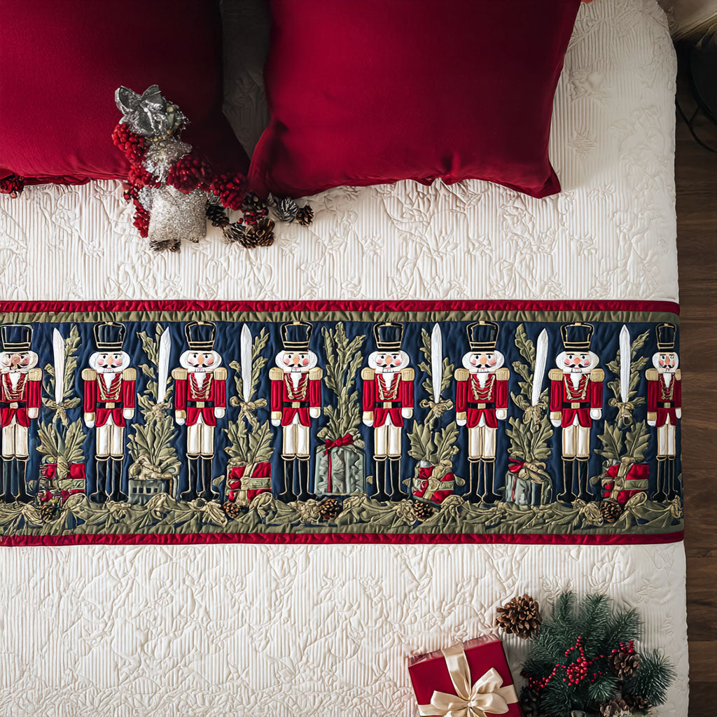 Holiday Battalion Quilted Bed Runner Christmas Bed Decor Family Xmas Present Ideas