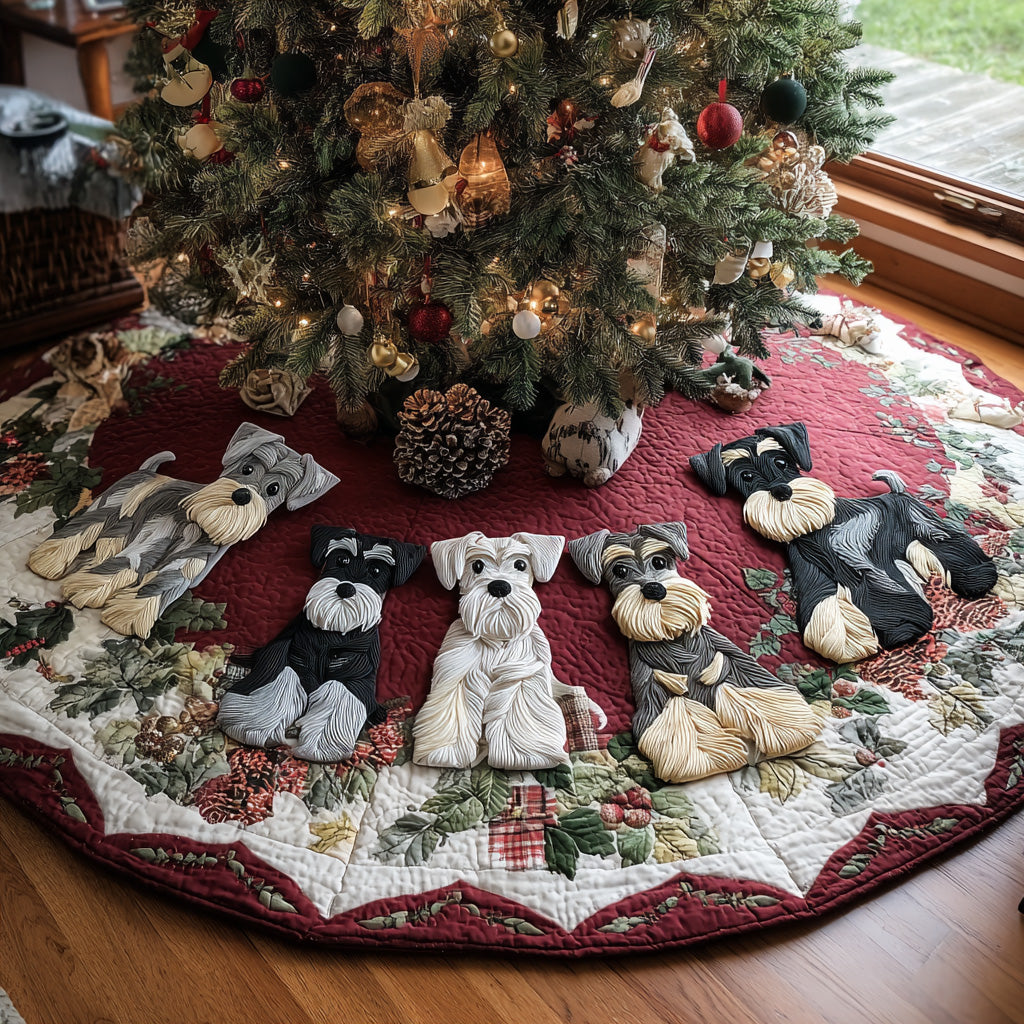 Holiday Beard Buddy Quilted Christmas Tree Skirt Unique Holiday Gift Merch for Family Homes Special Holiday Tree Skirt Gift for Newlyweds