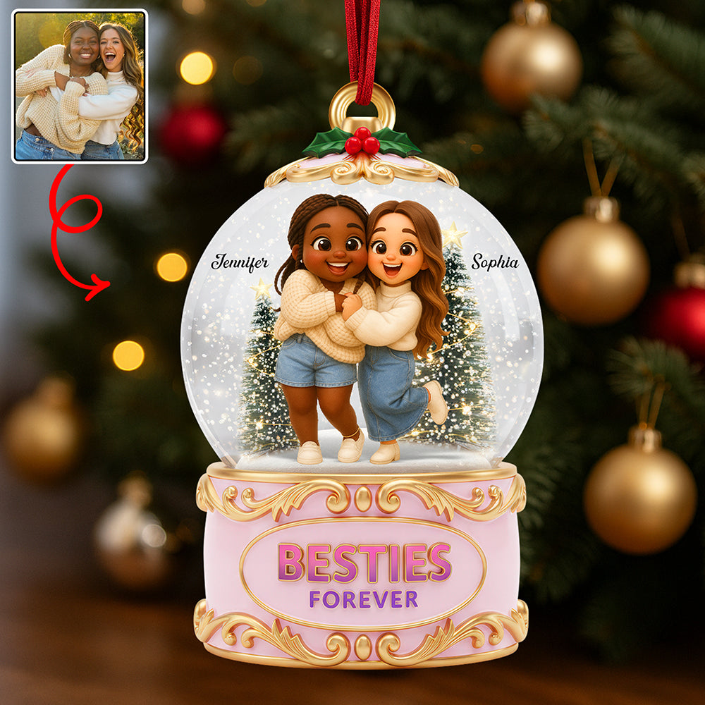 Holiday Besties Christmas Ornament - Custom Photo Gifts For Besties - Holiday Tree Decoration Gift Holiday Besties Christmas Ornament - Custom Photo Gifts For Besties - Holiday Tree Decoration Gift