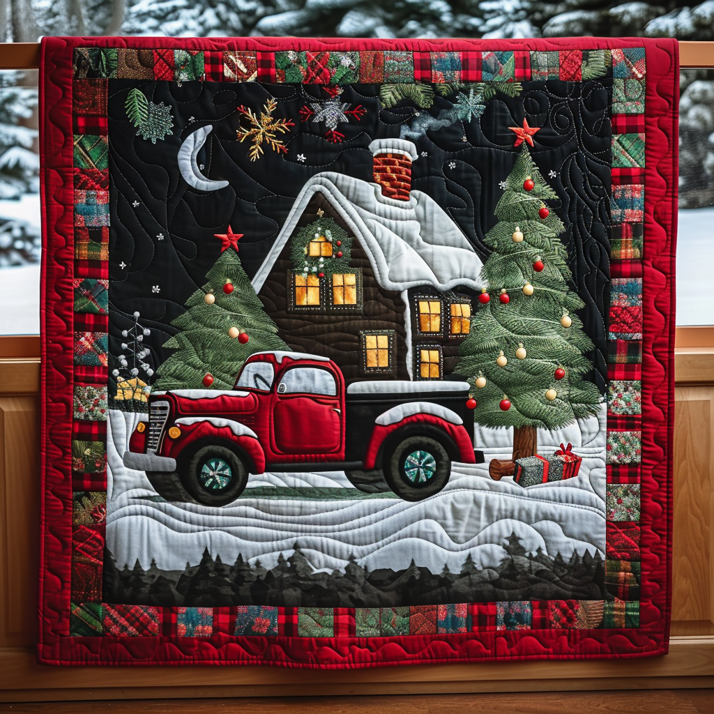 Holiday Cabin Quilted Blanket Secret Santa Gift Ideas