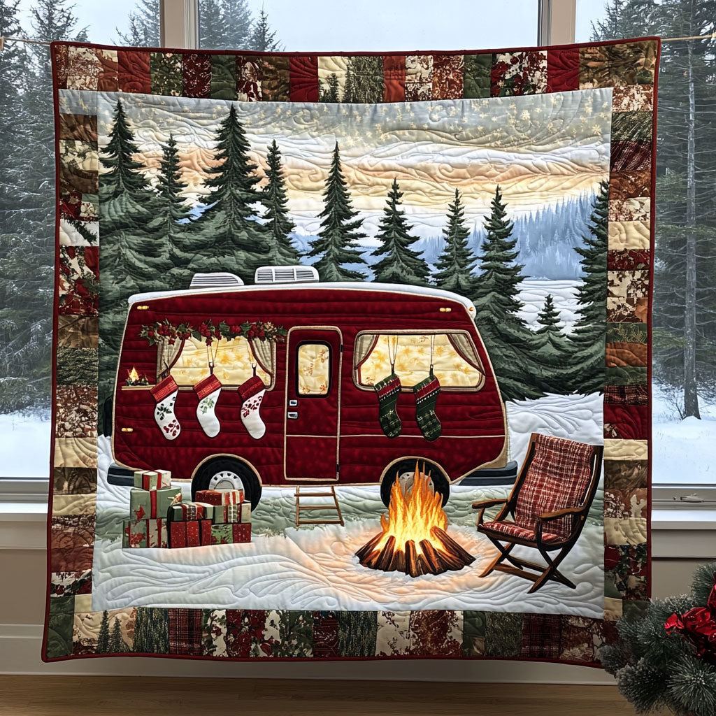 Holiday Camper Quilt Blanket Christmas Throws Best Camping Gifts For Him