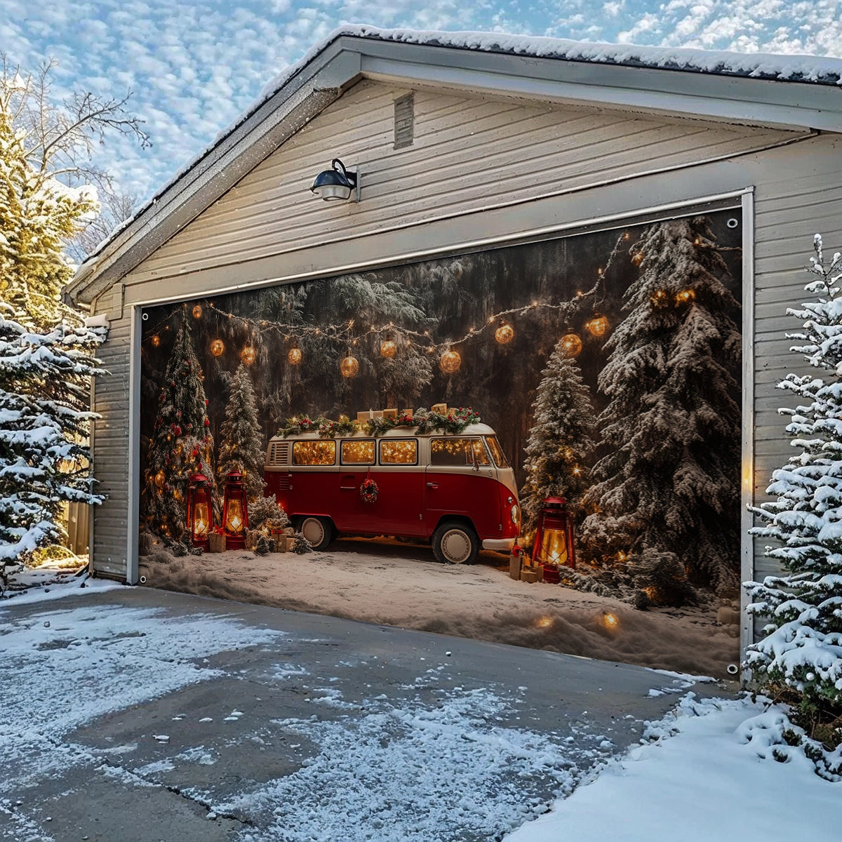 Holiday Camper Wonderland Christmas Garage Door Banner Outdoor Xmas Decorations Xmas Gift Ideas