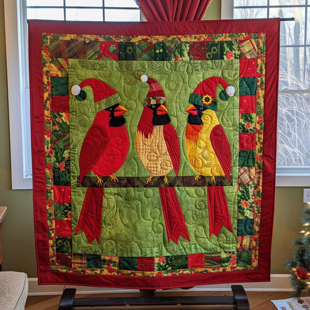 Holiday Cardinal Christmas Holiday Xmas Quilt Blanket Christmas Gift Ideas For Her