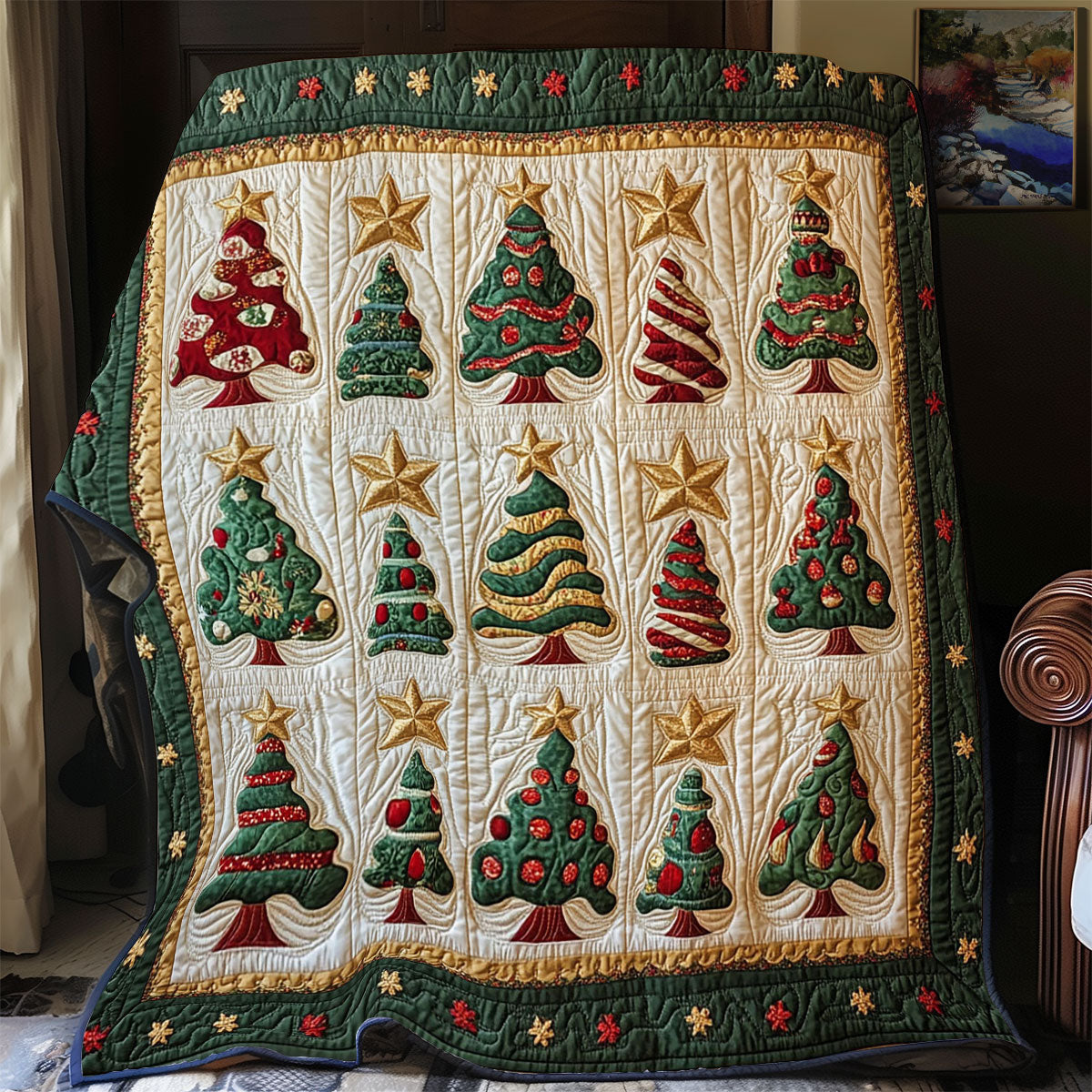 Holiday Charm Quilt Elegant Quilt Blanket for Relaxing Evenings