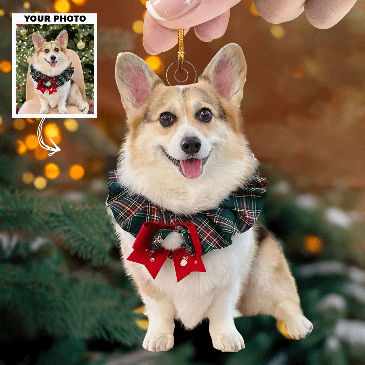 Holiday Cheer Personalized Mica Ornament Christmas Gift For Pet Lover Family Members