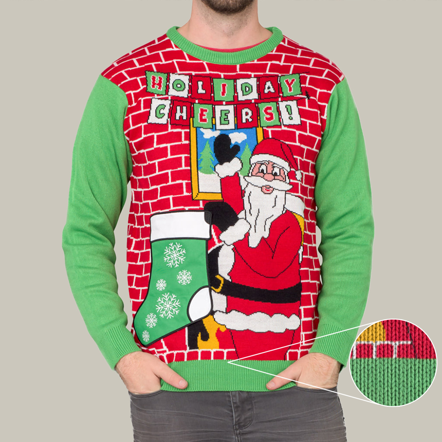 Holiday Cheers Santa Ugly Christmas Sweater Funny Xmas Sweaters Best Gifts For Friend