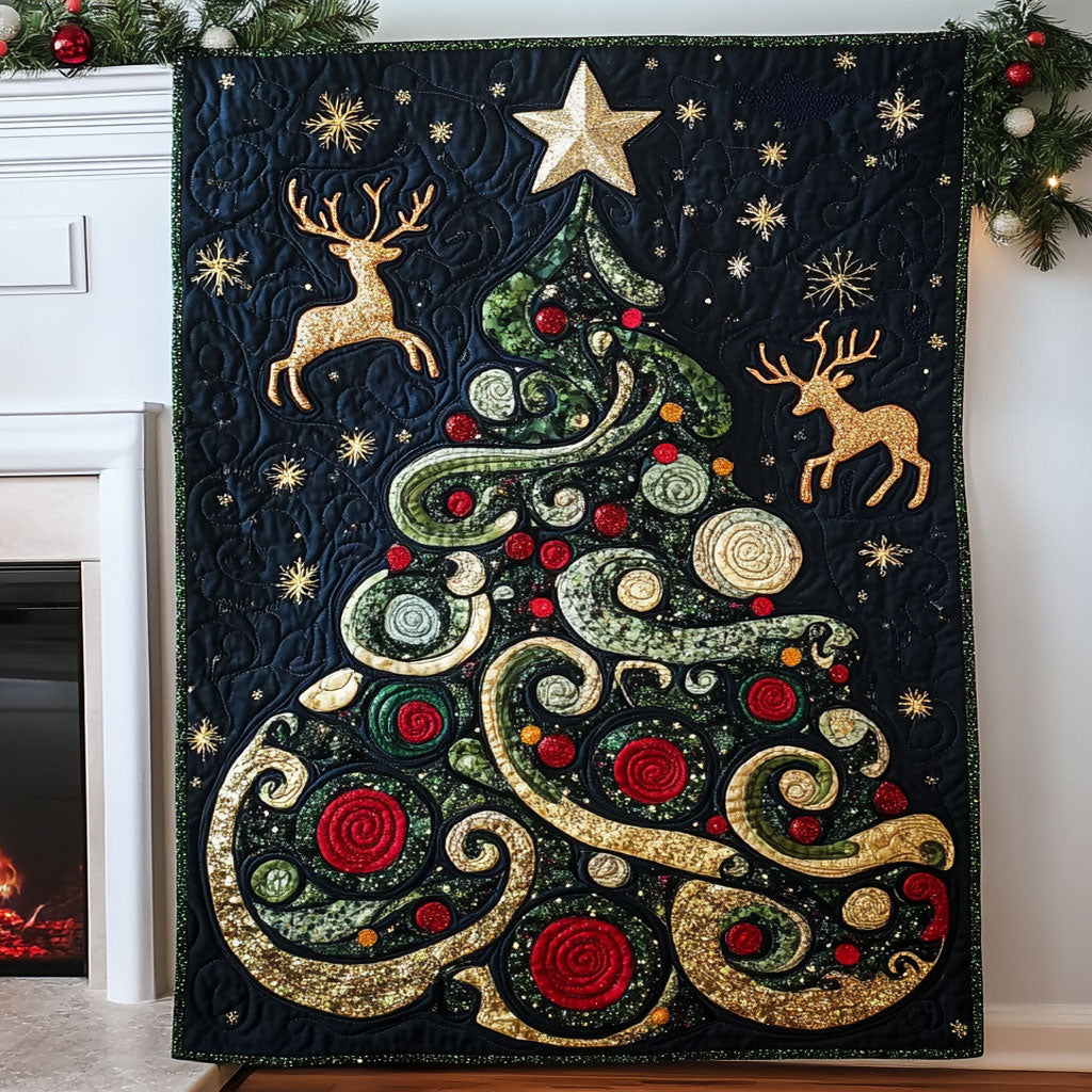 Holiday Deer Quilted Blanket Christmas Gifts For Husband