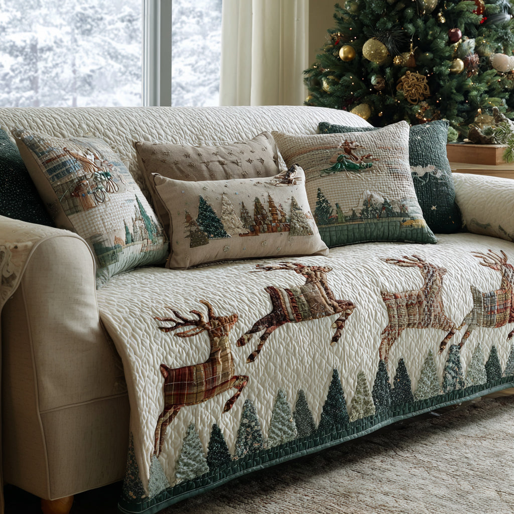 Holiday Dreams Quilted Sofa Cover Holiday Living Christmas Decor Funny Christmas Gifts