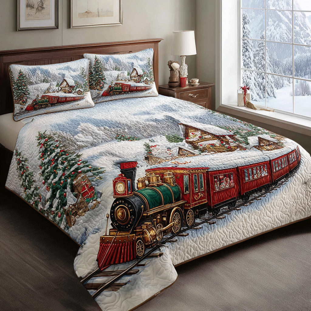 Holiday Express Quilted Bedding Set Cozy Comforter Set for Winter Warmth