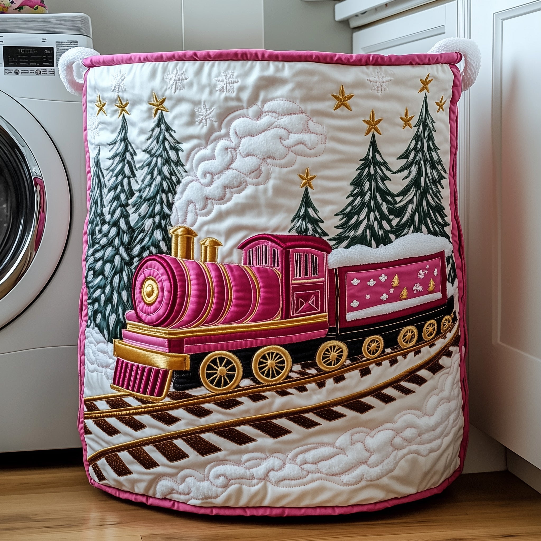 Holiday Express Quilted Laundry Basket Gift To Brighten Their Day