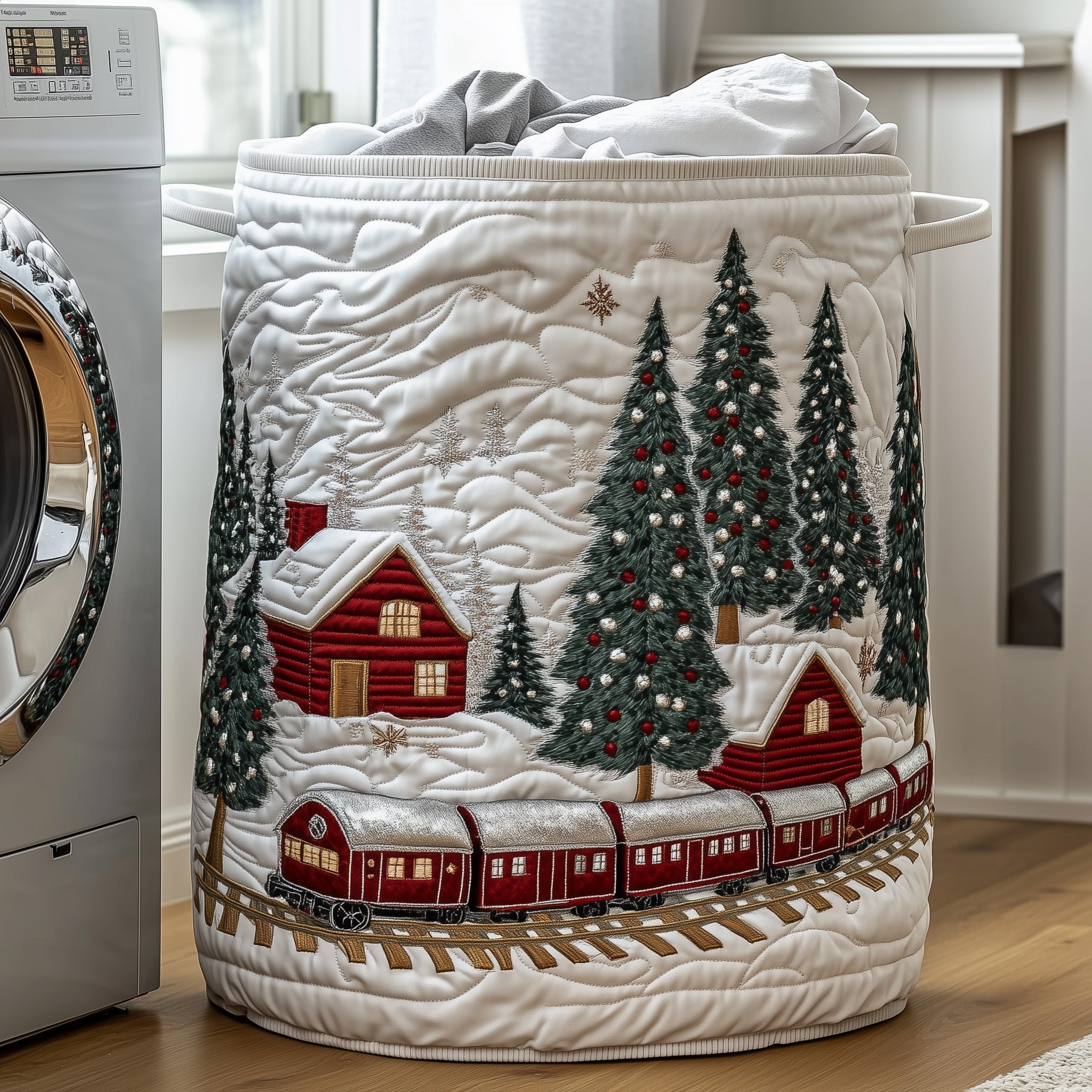 Holiday Express Quilted Laundry Basket Ideas For Christmas Family Gifts