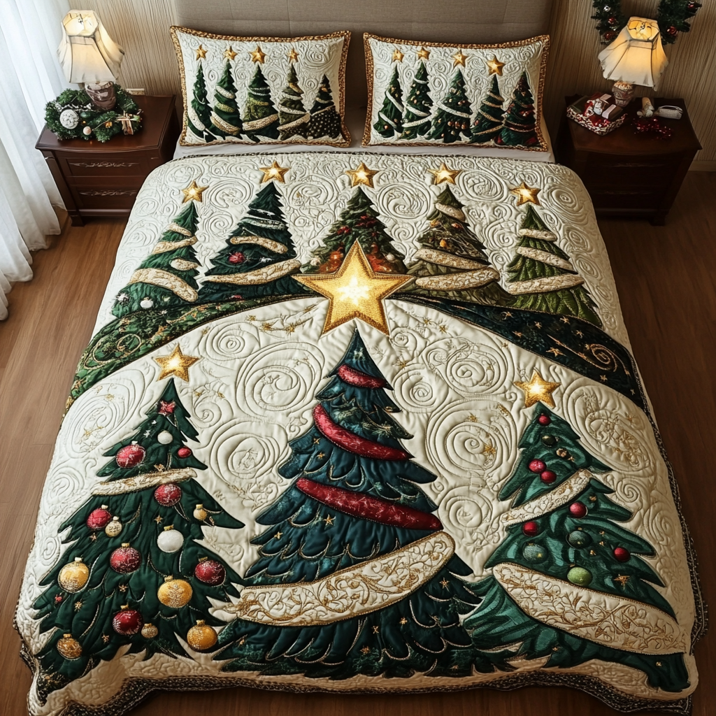 Holiday Glow Quilted Bedding Set Holiday Duvet Sets Christmas Gift Ideas For Coworkers