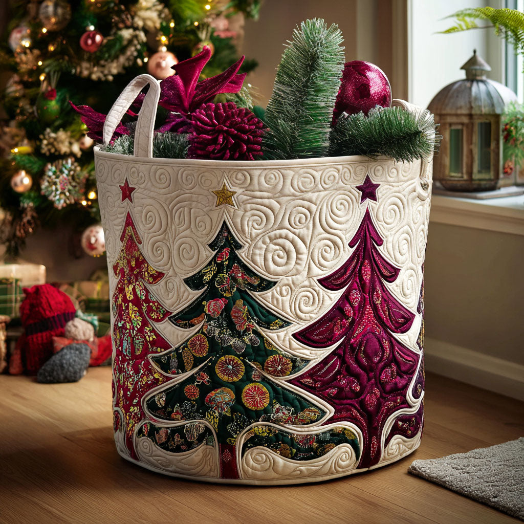 Holiday Glow Quilted Laundry Basket Perfect Birthday Gift Idea