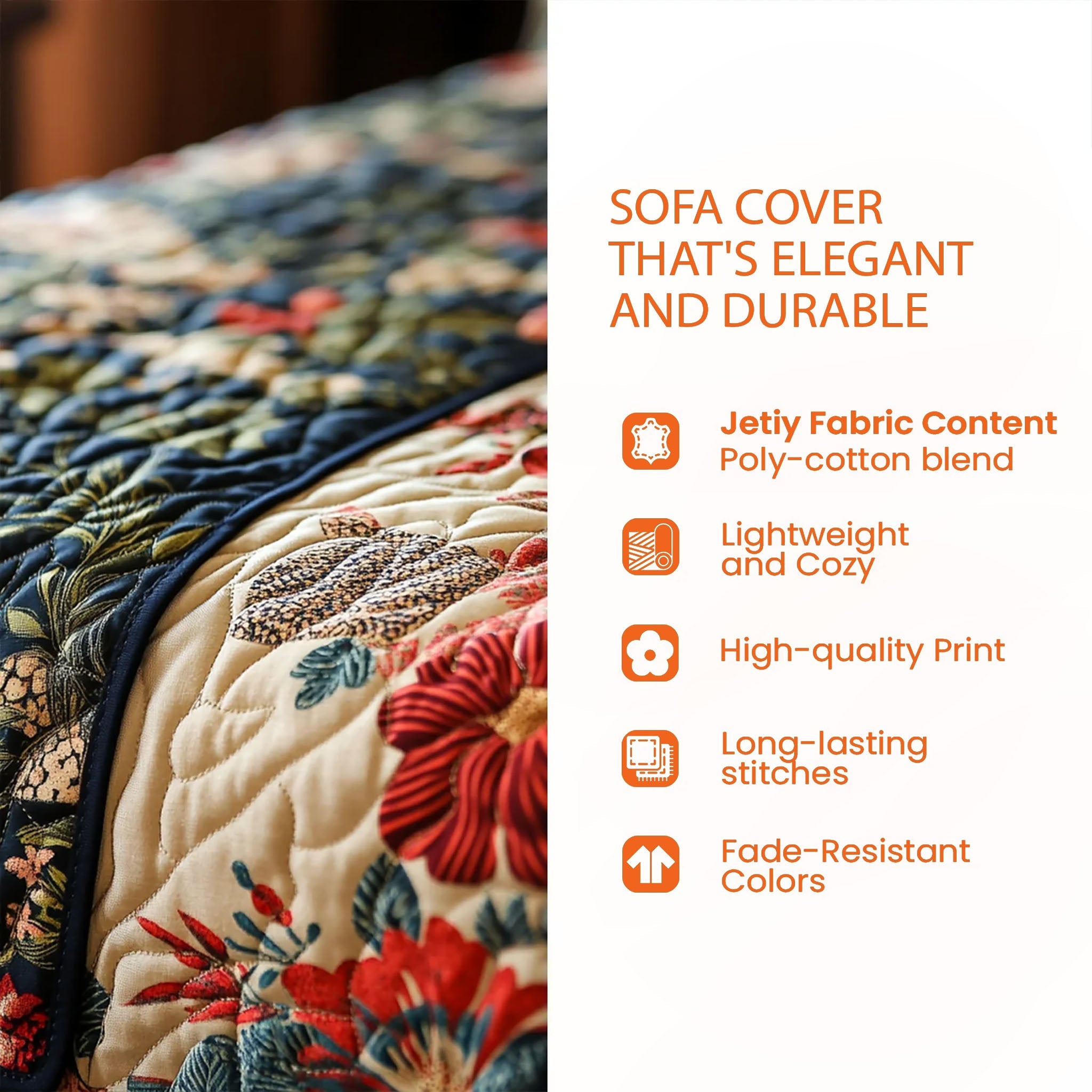 Holiday Glow Quilted Sofa Cover Warm Festive Light Pattern Christmas Gift For Flower Lovers