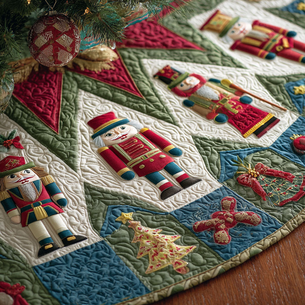 Holiday Guard Christmas Quilted Tree Skirt Christmas Tree Skirt Nutcracker Lover Xmas Gifts