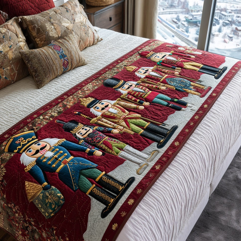 Holiday Guard Quilted Bed Runner Christmas Bed Scarf Best Secret Santa Gifts