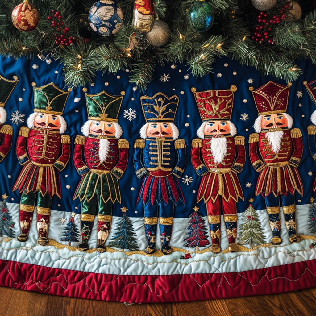 Holiday Guardians Quilted Christmas Tree Skirt Seasonal Gift Merch for Festive Homes