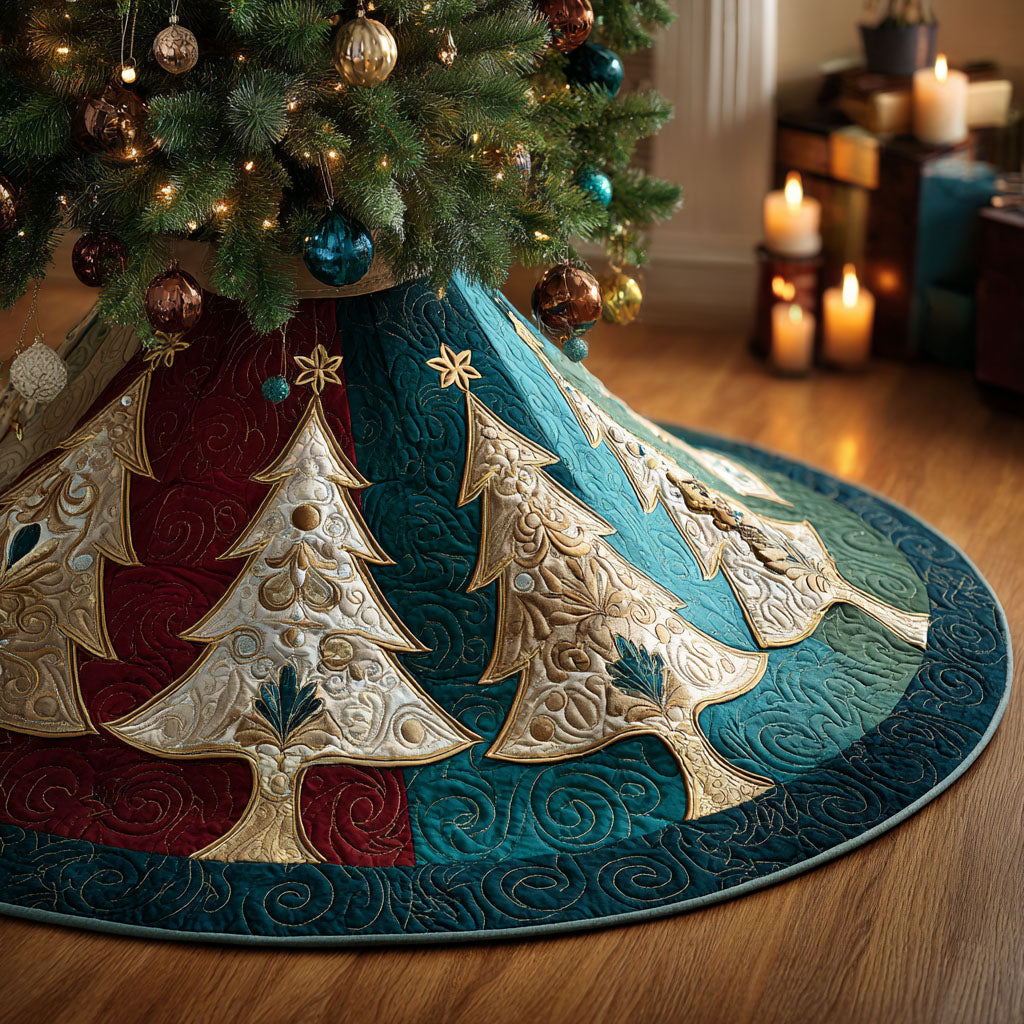 Holiday Harmony Quilted Tree Skirt Soft Quilted Tree Skirt to Enhance Holiday Spirit