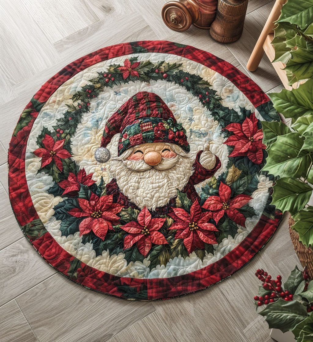 Holiday Hearth Quilt Quilted Round Mat Christmas Decor For Entryway Best Gnome Gifts