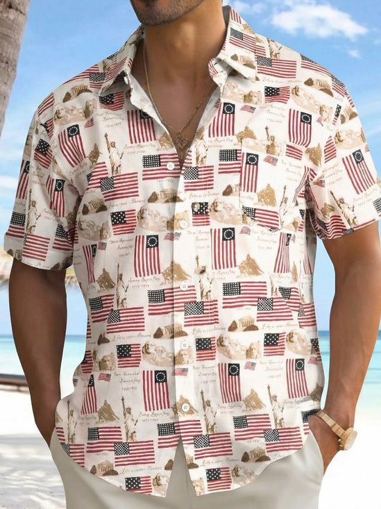 Holiday Historical 1776 Betsy Ross Hawaiian Button Shirt 250th Anniversary Merch Patriotic Gift