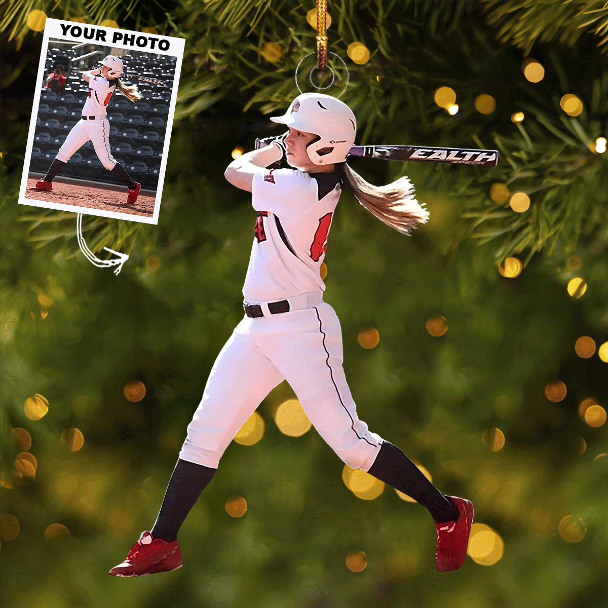 Holiday Homerun Personalized Photo Mica Ornament Christmas Gift For Sports Lovers