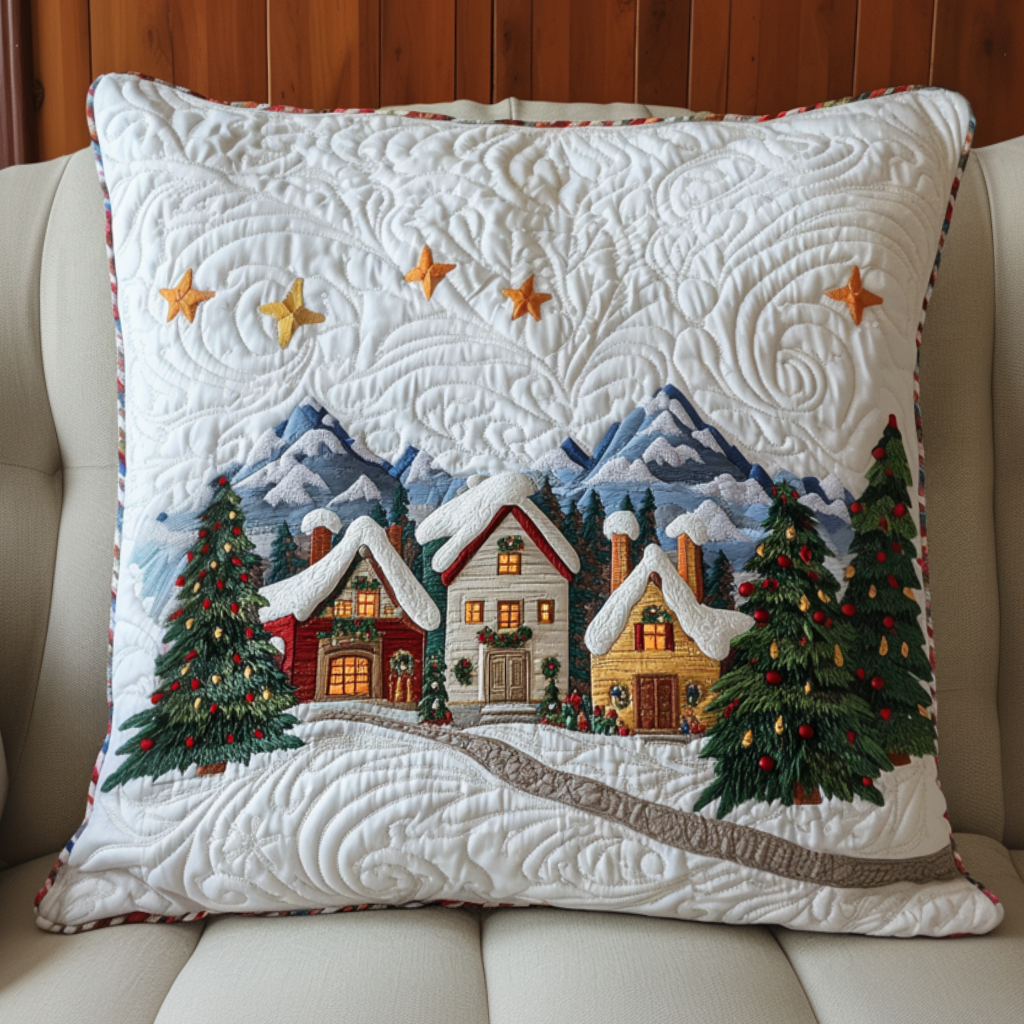 Holiday Homes Quilted Pillow Case Holiday Pillow Case Christmas Present Ideas