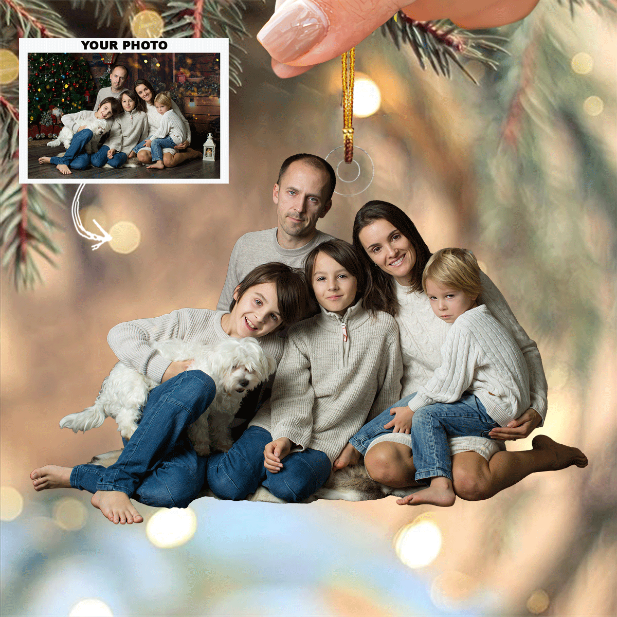 Holiday Joy Personalized Photo Mica Ornament Gift For Family Family Members