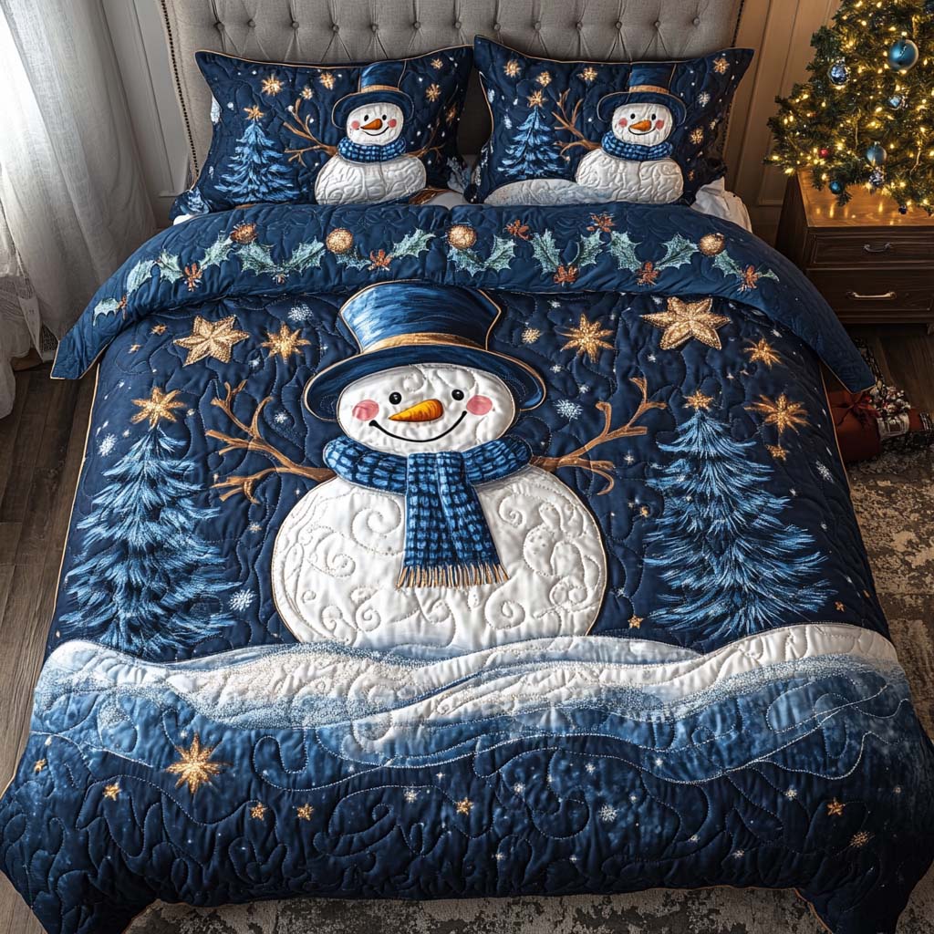 Holiday Joy Quilted Bedding Set Holiday Season Duvet Cover Set Unique Christmas Gifts