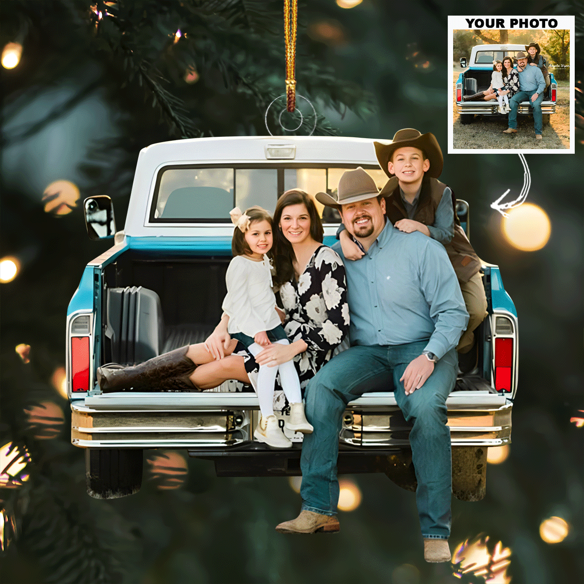 Holiday Joy Together Personalized Photo Mica Ornament Christmas Gift For Family Family