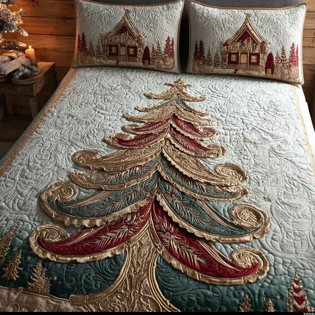 Holiday Lodge Quilted Bedding Set Holiday Duvet Cover Set Christmas Presents For Girlfriend