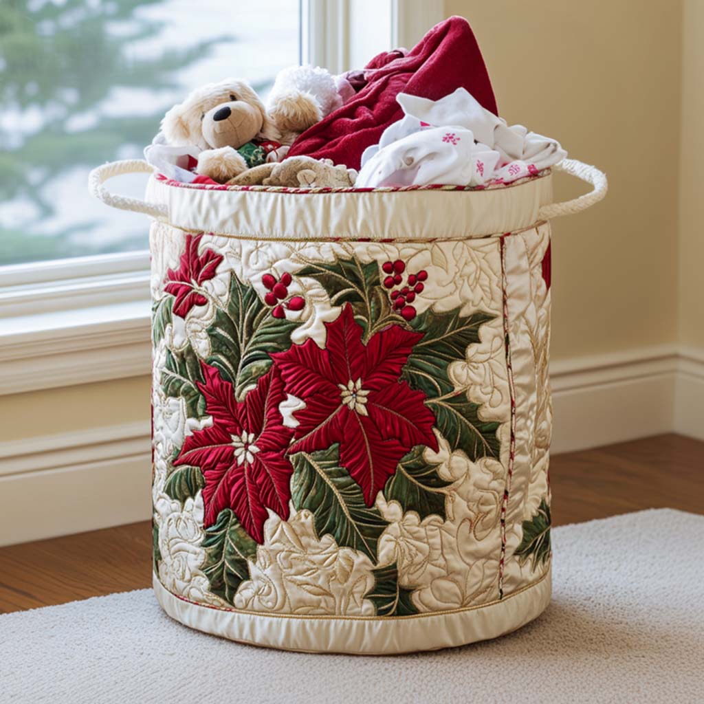 Holiday Magic Quilted Laundry Basket Merch For Mom