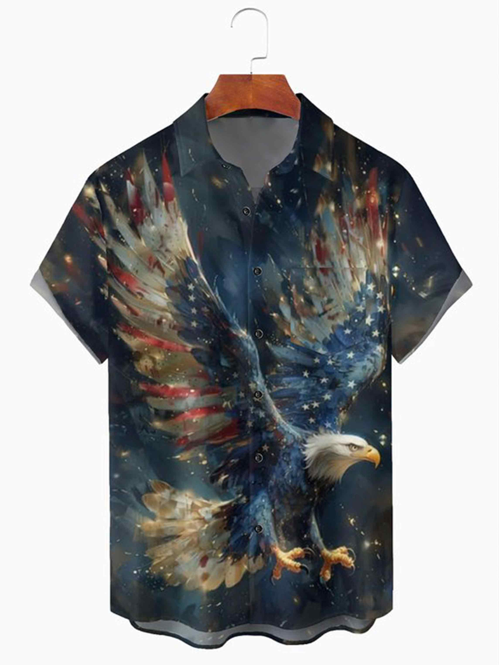 Holiday Majestic American Bald Eagle Button Shirt Independence Day Clothing Gift Ideas