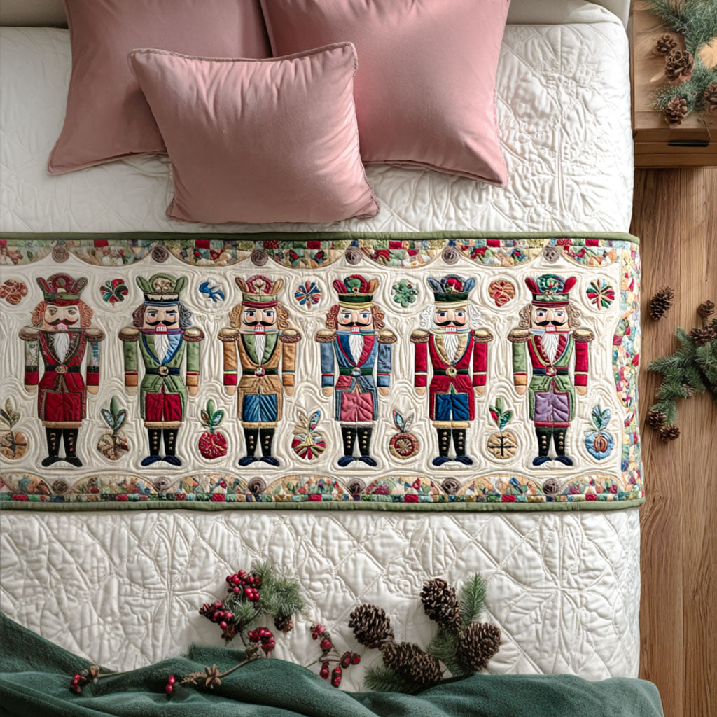 Holiday March Quilted Bed Runner Bed Christmas Decor Family Xmas Ideas