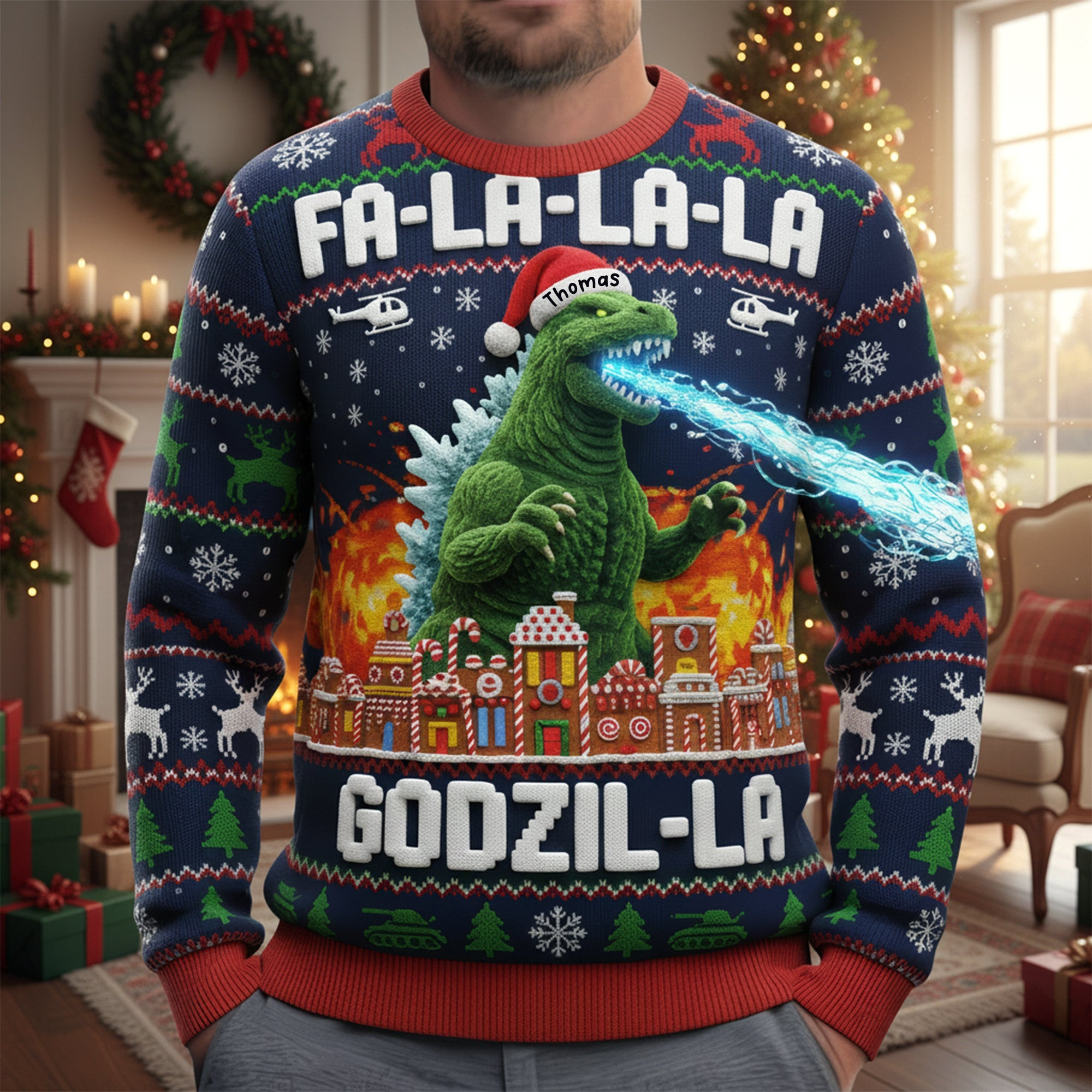 Holiday Monster Ugly Sweater - Personalized Gifts For Movie Fans - Secret Santa Gifts Funny Ideas